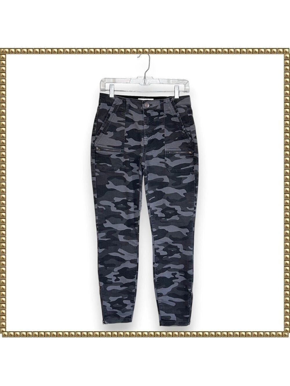 Knox Rose Black Gray Camo Cargo Utility Pants Size 4